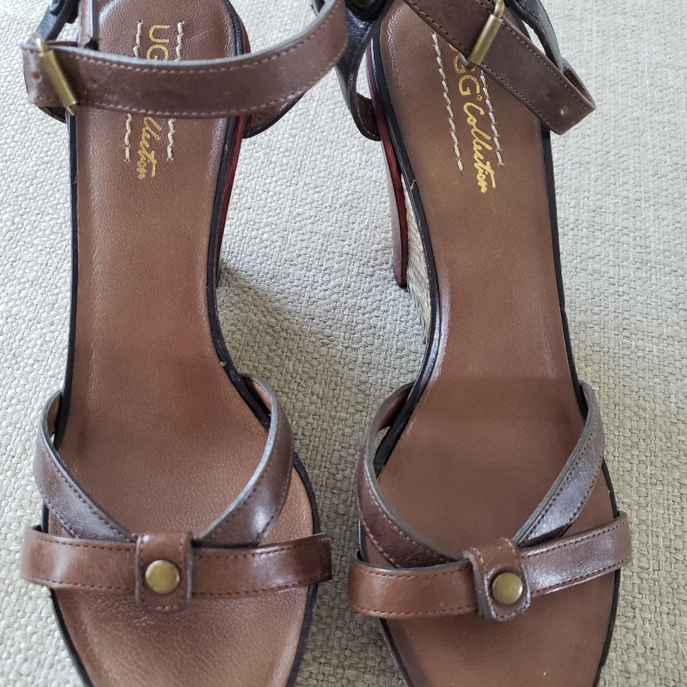 Ugg Collection Ghita Leather Cafe Python Wedge Pl… - image 4